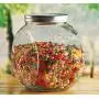 Conteneur de Rangement en Verre, Pot à Biscuits Transparent avec Couvercle en Acier Inoxydable