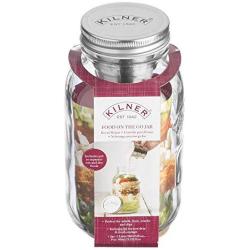 Kilner Food On the Go Jar, Innovative Glass To-go Container with Stainless Steel Condiments Cup and Secure Lid, 24-Fluid Ounces