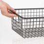mDesign Modern Farmhouse Metal Wire Storage Organizer Bin Basket with Handles for Kitchen Cabinets, Pantry, Closets, Bedrooms, Bathrooms - 16.25" Long, 4 Pack - Graphite Gray