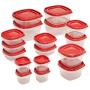 Rubbermaid Easy Find Lids 34-Piece Food Storage Container Set, Red