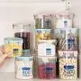 Transparent Plastic Sealed Cans Food Grain Storage Jar Kitchen Grain Storage Box,6