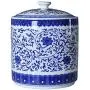 Keramikbehälter für die Dekoration / Lebensmittelaufbewahrung, blau-weiß, mit abnehmbarem Deckel, dekorative Accessoires (Farbe: Blau, Größe: 22,5 x 22,5 x 27 cm)