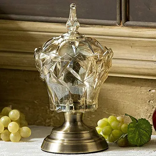 Bouteilles de rangement décoratives européennes créatives, pots à bonbons créatifs avec couvercle, contenants de rangement multifonctionnels en verre pour café, sucre, ornement de bureau. Bouteilles de rangement décoratives européennes créatives, pots à bonbons créatifs avec couvercle, contenants de rangement multifonctionnels en verre pour café, sucre, ornement de bureau.