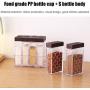 GrayGraygood Clear Seasoning Rack Spice Pots 6pcs Transparent Seasoning Storage Box 2 Way Open Condiment Jar Storage Container with Tray