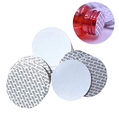 100Pcs 3.5cm/1.4inch Round Self-adhesive Pressure Sensitive Pads Foamed PS Safety Sealers Tamper Resistant Cap Seal Liners for Cosmetic Jar Bottle Case Sealing