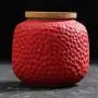 Honeycomb Grain Ceramic Tea Can Kitchen White Mini Seal Wooden Lid Seasoning Jar Nordic Red Simple Coffee Candy Storage Tank Condiment bottles (Color : 3) Honeycomb Grain Ceramic Tea Can Kitchen White Mini Seal Wooden Lid Seasoning Jar Nordic Red Simple Coffee Candy Storage Tank Condiment bottles (Color : 3)