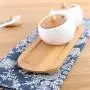 WEIWEI Spice Jars Box,Kitchen Ceramic Condiment Storage Container and Bamboo Pallet Three-Piece Set WEIWEI Spice Jars Box,Kitchen Ceramic Condiment Storage Container and Bamboo Pallet Three-Piece Set