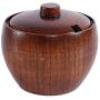 JUSTDOLIFE Seasoning Container Multi-function Wood Salt Box Spice Storage Container