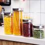 Kitchen Round Glass Sealed Cans With Lid Food Storage Cans Snacks Honey Miscellaneous Grains Tea Milk Powder Bottles (Size : S)
