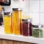 Kitchen Round Glass Sealed Cans With Lid Food Storage Cans Snacks Honey Miscellaneous Grains Tea Milk Powder Bottles (Size : S)