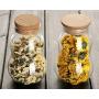 Emoyi Set of 2 Clear Glass Storage Jar Canister Set with Cork Stopper/Bamboo Lid
