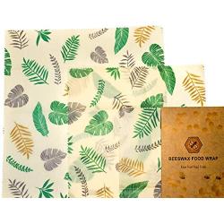 Beeswax Food Wrap Assorted Set of 3 - Eco Friendly Food Storage - Great Lunch Pack - Reusable Wrappings - Sustainable and Durable Food Cover - Non Toxic, Plastic Free, 100% Organic, Good for Vegan!!