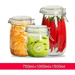 MFWFR Sealed cans, Glass Bottles with lid Food Grade, Household Portable Honey Passion Fruit Storage jar, Glass Sugar jar,M2