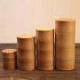 Biback Bamboo Canister, Travel Portable Lightweight Durable Storage Box, Organic Bamboo Container Canister Storage Jar with Swivel Lid for Loose Tea Leaves/Coffee Beans/Nuts/Spices/Seasonings