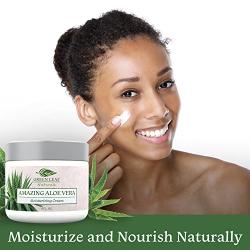 Amazing Aloe Vera Moisturizing Cream for Women - All Purpose Facial Skincare for All Skin Types - Pure Natural Ingredients - Your Anti-Aging Face Moisturizer from Green Leaf Naturals (4 oz)