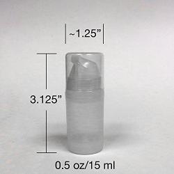 Empty Airless Bottle - Metal Free! Choose from 5 Sizes: 15ml/0.5oz, 30ml/1oz, 50ml/1.7oz, 100ml/3.4oz, or 150ml/5.1oz in Natural Plastic for Cream/Serum/Treatment/Lotion/Oil/Gel/Cosmetics - Air Less Travel Size Pump/Dispenser/Container 1x 30ml