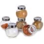 Kitchen thickened lead-free glass seasoning box,Seasoning storage jar set Seasoning bottle with shelf Spice cans Jam jar-A