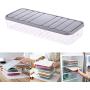 Refrigerator Food Preservation Storage Box Plastic Freezer Space Saver Food Container Organization Rack Kitchen Storage Boxes (S, Grey)