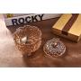 7.1 oz Storage Tank Rainbow Glass Candies with Glass Lid Jewelry Honey Salt Sugar Coffee Powder Glass Furnishings Decor (Amber)