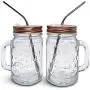 Mason Jar Mugs with Handle, Regular Mouth Colorful Lids with 2 Reusable Stainless Steel Straw, Set of 2 (Rose Gold), Kitchen GLASS 16 oz Jars,''Refreshing Ice Cold Drink'' & Dishwasher Safe Mason Jar Mugs with Handle, Regular Mouth Colorful Lids with 2 Reusable Stainless Steel Straw, Set of 2 (Rose Gold), Kitchen GLASS 16 oz Jars,''Refreshing Ice Cold Drink'' & Dishwasher Safe