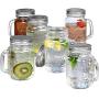 Estilo Mason Jar Mugs with Handles Old Fashioned Drinking Glass Set 6, 16 oz Each