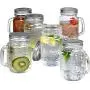Estilo Mason Jar Mugs with Handles Old Fashioned Drinking Glass Set 6, 16 oz Each Estilo Mason Jar Mugs with Handles Old Fashioned Drinking Glass Set 6, 16 oz Each
