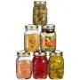 Glass Jars - 6 Pack (17 Ounce) with Airtight Lid for Canning Fermenting Preserving Storing Clear