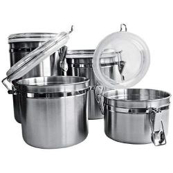 GMMH Stainless Steel Storage Jars Set of 4 Storage Container Food Storage Box Container Storage Coffee Container