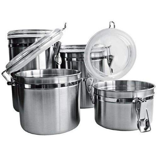 GMMH Stainless Steel Storage Jars Set of 4 Storage Container Food Storage Box Container Storage Coffee Container