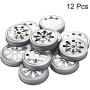 BESTONZON 12pcs Tin Cans Screw Top Round Metal Lids Cover Mason Canning Jar lids Leakproof Storage Lids Cap (Silver)