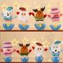 TOYANDONA 4pcs Christmas Candy Jar, Snowman/Bear/Santa Claus/Elk Candy Storage Container Plastic Candy Holder for Home Party Decoration