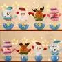 TOYANDONA 4pcs Christmas Candy Jar, Snowman/Bear/Santa Claus/Elk Candy Storage Container Plastic Candy Holder for Home Party Decoration