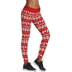 Christmas Yoga Pants for Women Digital Print Ugly Christmas Tight Fitting Stretch Leggings Footless Capri