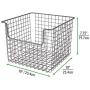 mDesign Metal Wire Open Front Organizer Basket for Kitchen Pantry, Cabinet, Shelf - Holds Canned Goods, Baking Supplies, Boxed Food Mixes, Fruits, Vegetables, Snacks - 10" Wide - Graphite Gray