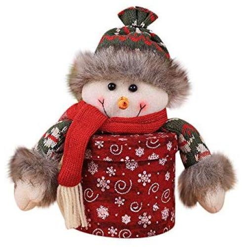Christmas Cookie Tins with Lids - Santa Claus and Snowman Boxes: Candy and Cookie Decorative Holiday Storage Jars