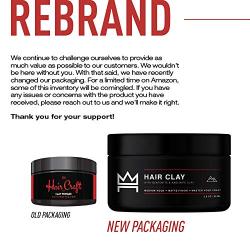 Hair Craft Co. Clay Pomade 2.8oz - Shine Free Matte Finish - Medium Hold/Natural Look – Best Men’s Styling Product, Barber Approved – Ideal for Textured, Thickened & Modern Hairstyles – Unscented