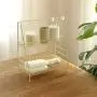 Multifunctional Kitchen Bottle Jar Storage Rack Living Room Bedroom Storage Rack Cosmetics 2-tier Finishing Rack Iron Black Shelf (Color : Beige) Multifunctional Kitchen Bottle Jar Storage Rack Living Room Bedroom Storage Rack Cosmetics 2-tier Finishing Rack Iron Black Shelf (Color : Beige)