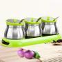 Removable and easy to clean with cover Seasoning b Creative Style Stainless Steel Seasoning Bottle Set Spice Jar Set Condiment Storage Container With Lid Spoon And Serving Trays