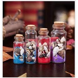 Glass Jars Bottles With Cork Stoppers CuteConch Sea Sand Shell Mini Clear Cork Stopper Glass Bottles Craft Wishing Small Decorate Jars Storage Containers DIY Bottle