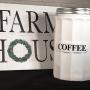 Glass COFFEE Canister/Container - Large Capacity Vintage Style Kitchen (White Milk)