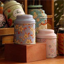 Coffee Sugar Tea Tin Jar Flower Metal Container Sealed Cans Storage Box Exquisite Flower Tea Storage,Blue