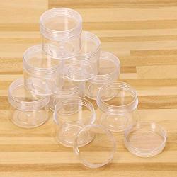 Shapenty 8PCS Plastic Cream Sample Containers Round Makeup Cosmetics Pot Jars Bottle with Lid for Homemade Lip Scrubs Balm Nail Dip Powder Skin Care Beauty Product Travel Storage (20g, Clear)