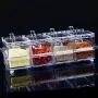 4 Pots Transparent Récipients de Stockage pour Épices et Sel en Acrylique – Récipients de Rangement pour Condiments, Sucre, Poivre (Transparent) 4 Pots Transparent Récipients de Stockage pour Épices et Sel en Acrylique – Récipients de Rangement pour Condiments, Sucre, Poivre (Transparent)