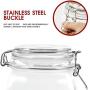 Glass Jar Set 4 Piece Wide Mouth Kitchen Preserving Storage Jars with Airtight Lids for Cereal Cookies Sugar & Coffee (16.9oz 25.7oz 33.8oz 50.7oz) Masthome