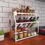 KTOL Stainless Steel Kitchen Spice Rack Organizer, Countertop Storage Organizer Bottle Jars Rack Shelf Holder Rack-3-tier 17.7in