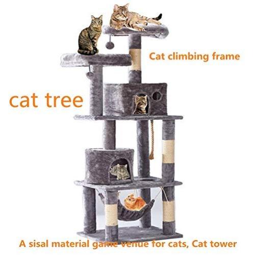 Jueapu Cat Tree Multi-Layer Cat Tree Elevated Hammock Cat House Cat Tower Cat Game Leisure Place Sisal Cat Nest Cat Scratch Column Cat Apartment Cat Climbing Frame Luxury Cat Tower Cat Nest