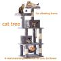 Jueapu Cat Tree Multi-Layer Cat Tree Elevated Hammock Cat House Cat Tower Cat Game Leisure Place Sisal Cat Nest Cat Scratch Column Cat Apartment Cat Climbing Frame Luxury Cat Tower Cat Nest