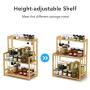 3-Tier Standing Spice Rack LITTLE TREE Kitchen Bathroom Countertop Storage Organizer, Bamboo Spice Bottle Jars Rack Holder with Adjustable Shelf, Bamboo