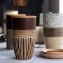 Creative Ceramic Coffee Bean Jar Handmade Storage Bottle Sealed Coffee Bottle Kitchen Jar Sugar Dried Fruit Cereal Storage Tank,D