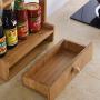 Wood Multifunction Bottle Jars Rack Holder 3 Tier Countertop Storage Organizer Shelf with drawer for Kitchen, Toilet, Dressing table